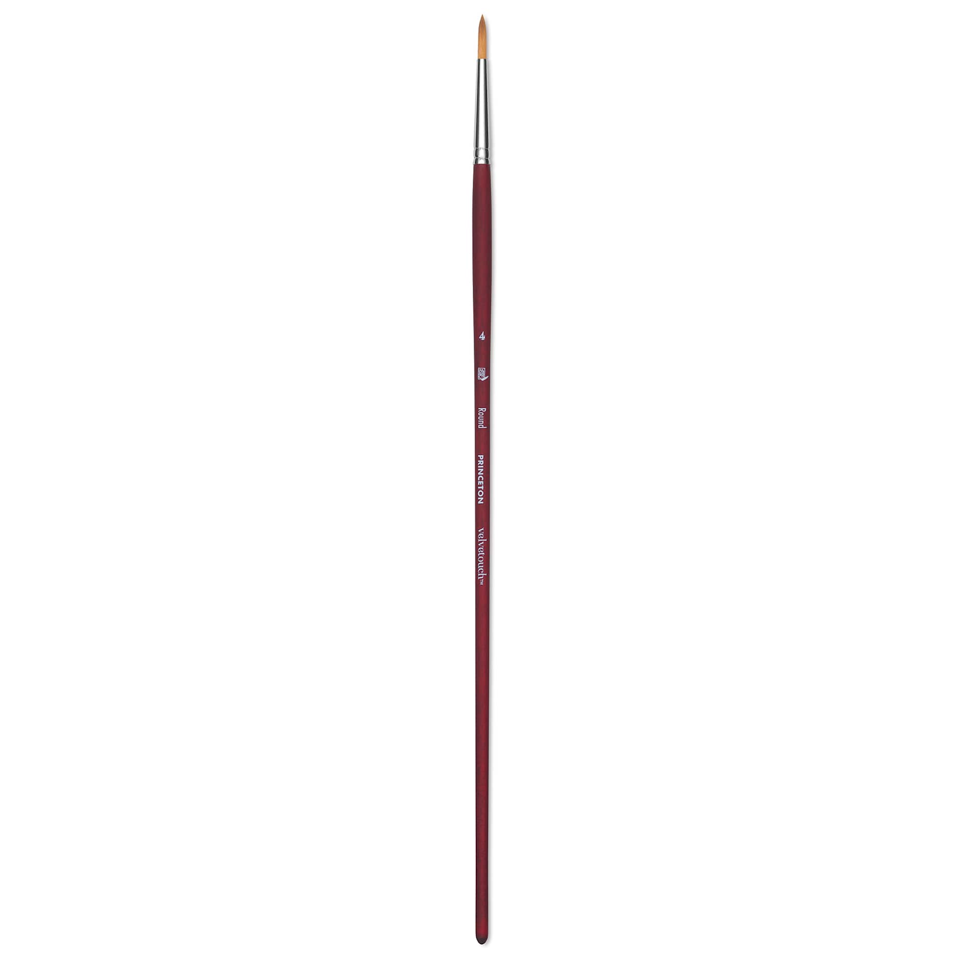 Princeton Velvetouch Series 3900 Synthetic Brush - Round, Long Handle, Size 4