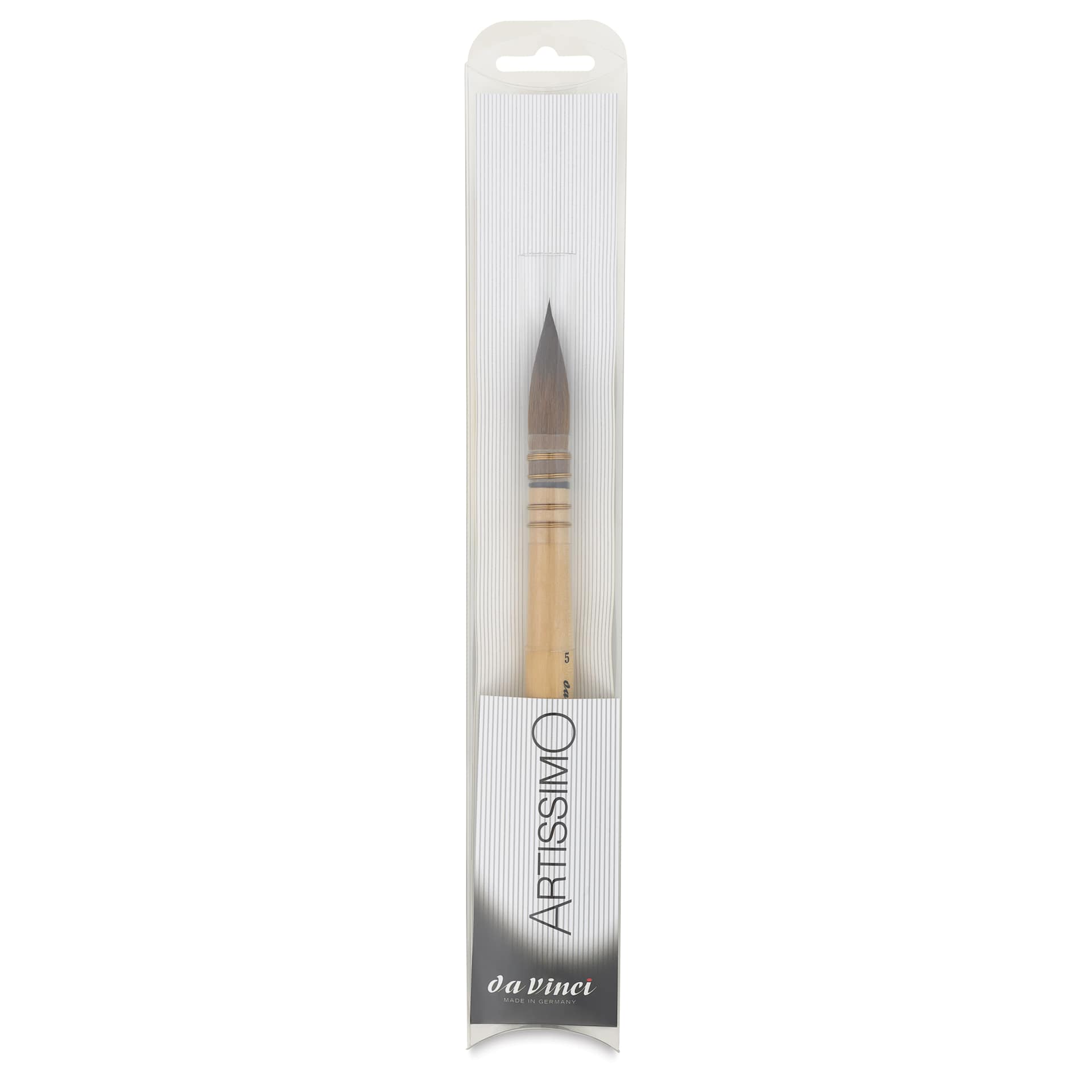 Da Vinci Artissimo Kolinsky Red Sable Brush - Quill, Size 5, inside of the packaging Da Vinci Artissimo Kolinsky Red Sable Brush - Quill, Size 5, inside of the packaging