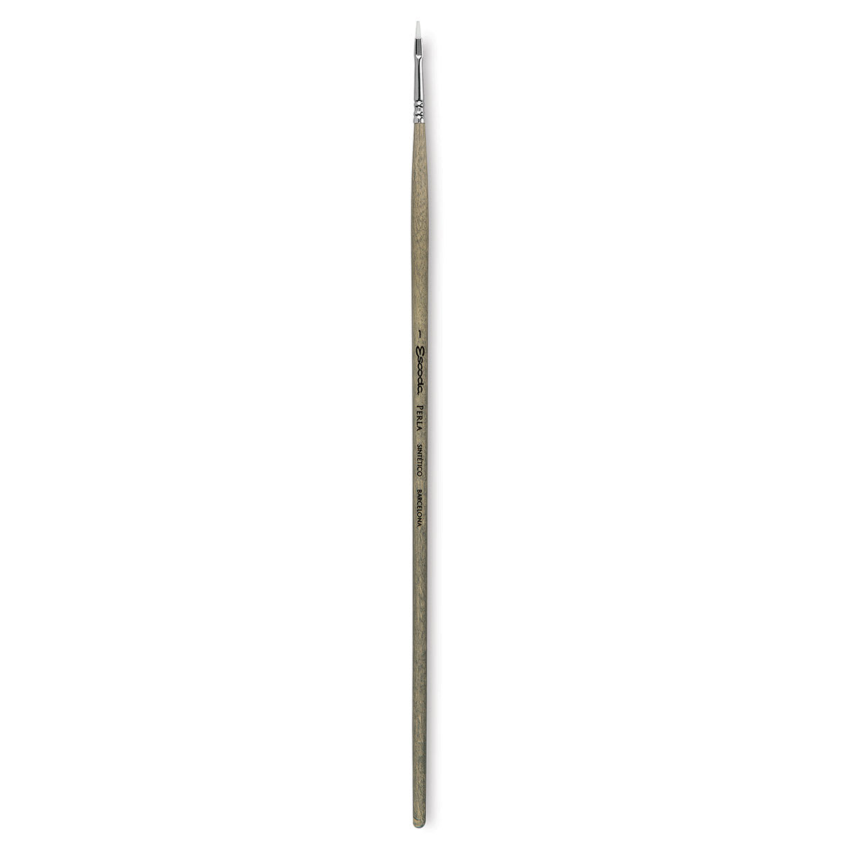 Escoda Perla Toray White Synthetic Brush - Bright, Long Handle, Size 1