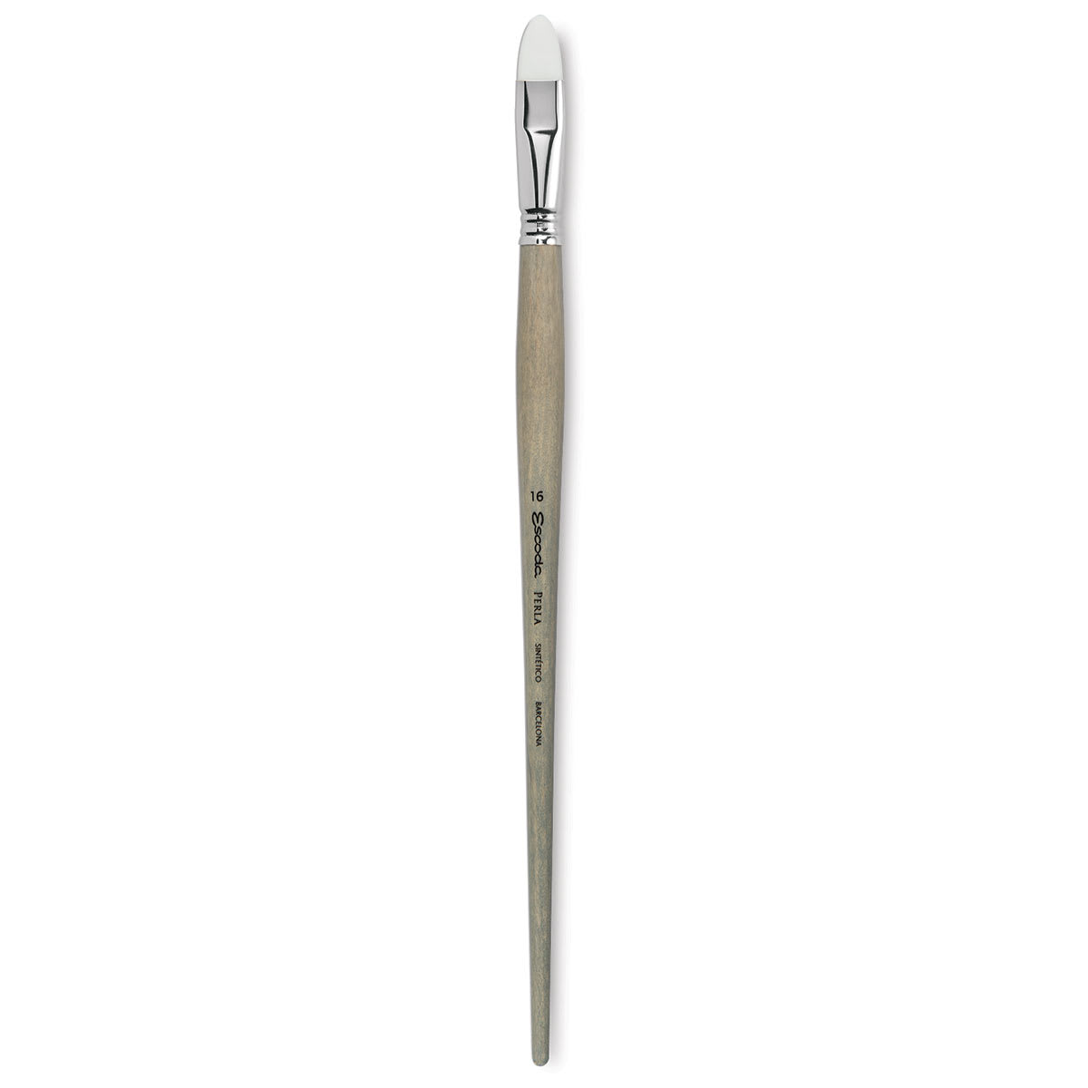 Escoda Perla Toray White Synthetic Brush - Bright, Long Handle, Size 16