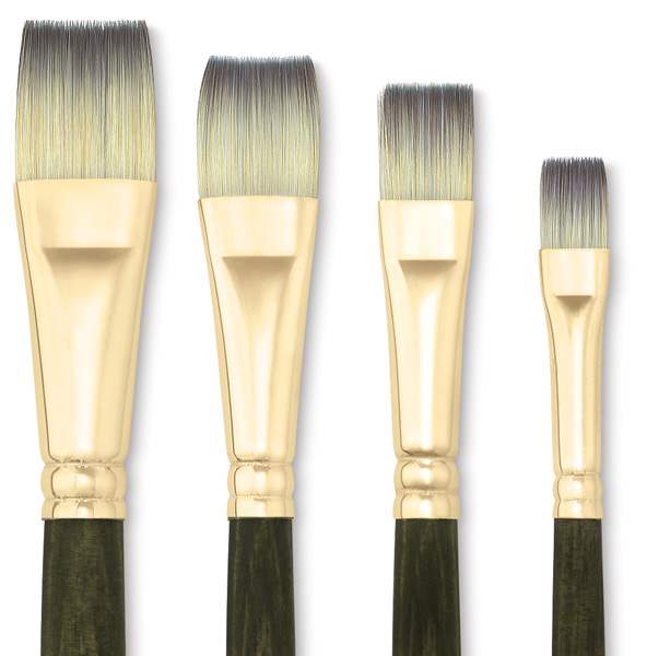 Princeton Umbria Series Synthetic Brushes - Closeup of assorted Bright Brushes Princeton Umbria Series Synthetic Brushes - Closeup of assorted Bright Brushes