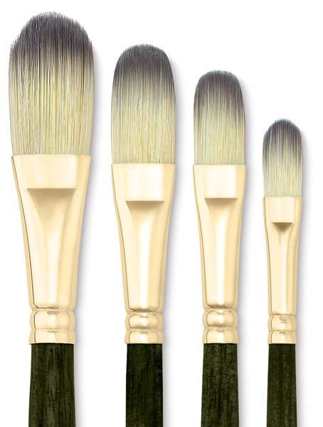 Princeton Umbria Series Synthetic Brushes - Closeup of assorted Filbert Brushes Princeton Umbria Series Synthetic Brushes - Closeup of assorted Filbert Brushes