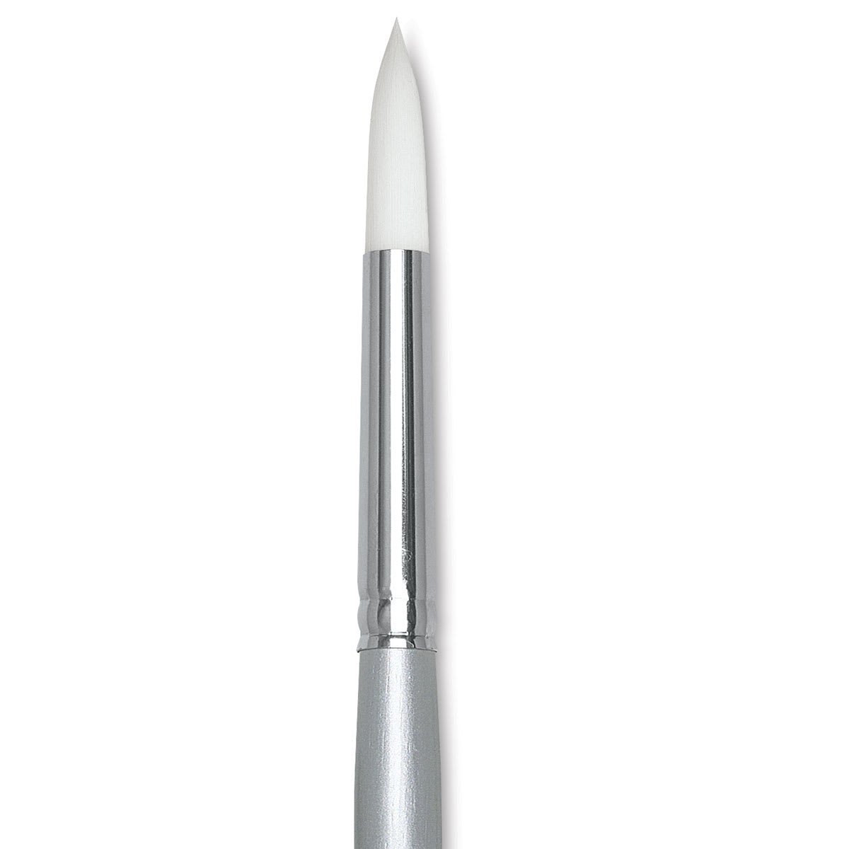 Silver Brush Silverwhite Synthetic Brush - Round, Long Handle, Size 8 close up