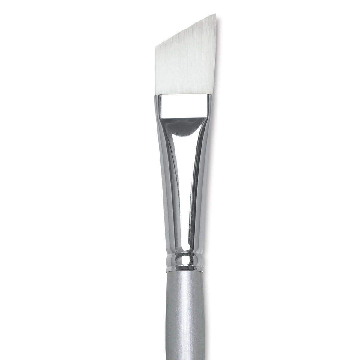 Silver Brush Silverwhite Synthetic Brush - Angular, Long Handle, Size 1" close up