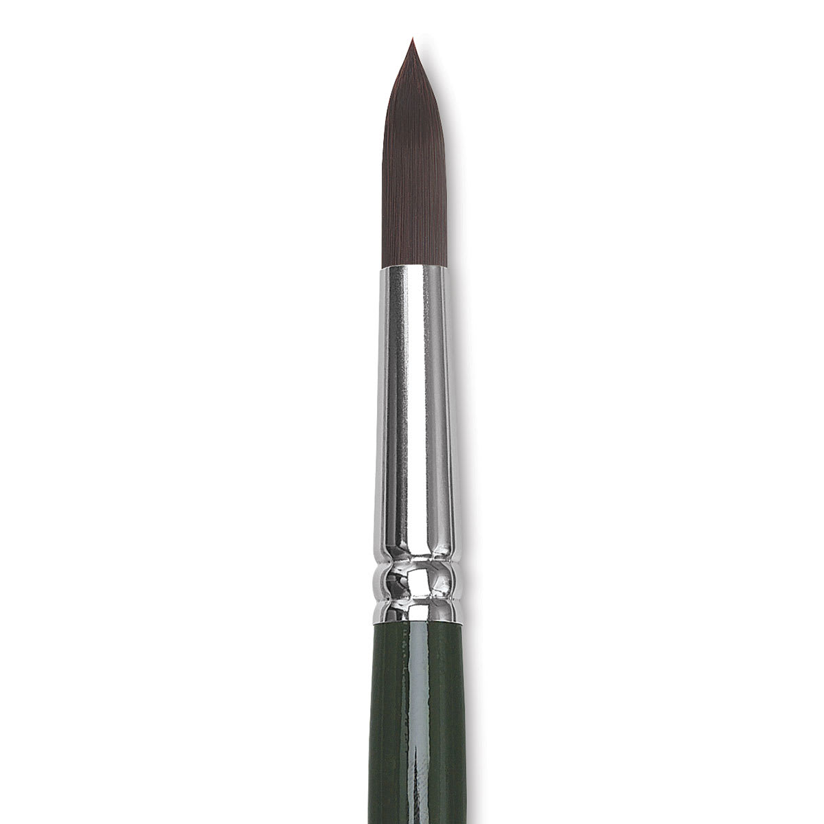 Silver Brush Ruby Satin Synthetic Brush - Round, Long Handle, Size 8 close-up