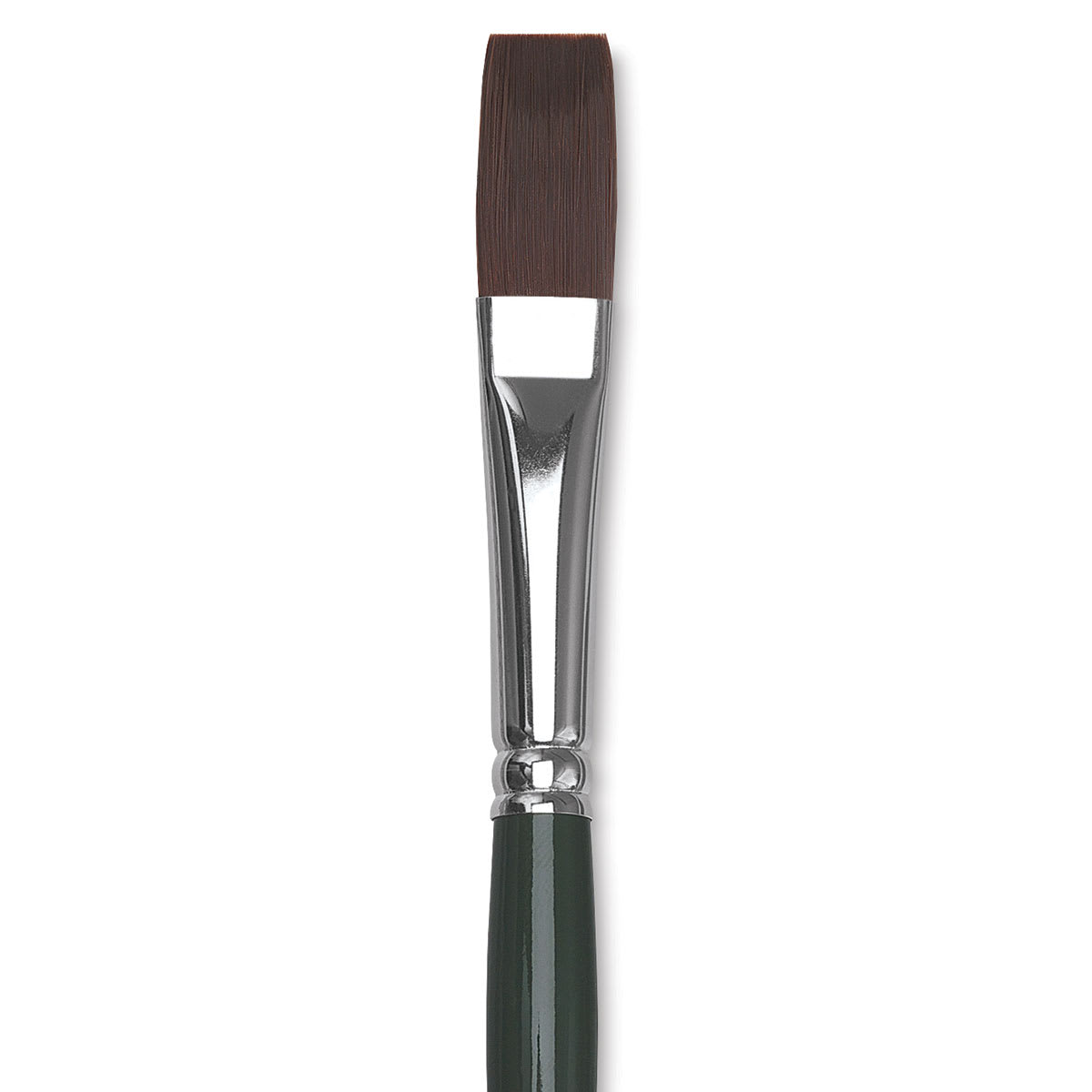 Silver Brush Ruby Satin Synthetic Brush - Flat, Size 8, Long Handle close-up