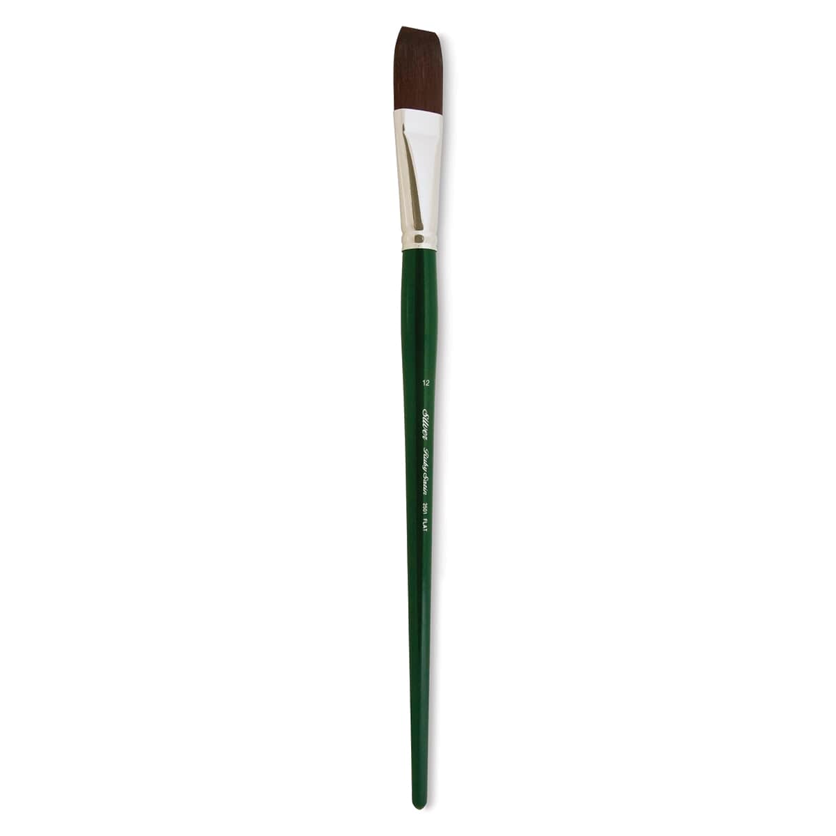 Silver Brush Ruby Satin Synthetic Brush - Flat, Size 12, Long Handle
