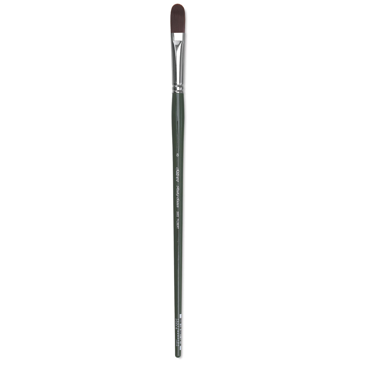 Silver Brush Ruby Satin Synthetic Brush - Filbert, Size 8, Long Handle