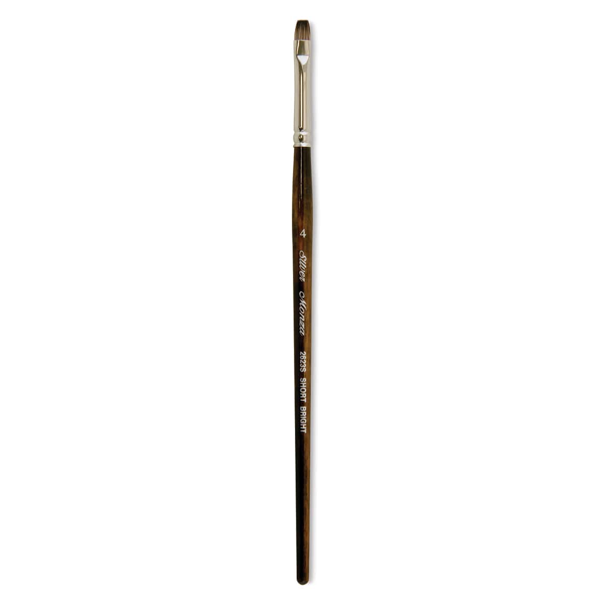 Silver Brush Monza Synthetic Mongoose Artist Brush - Short Bright, Size 4
