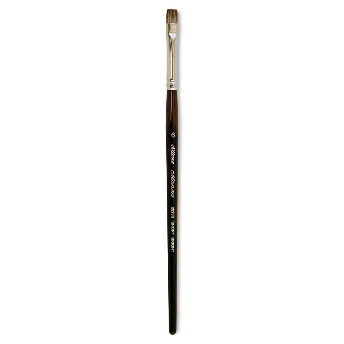 Silver Brush Monza Synthetic Mongoose Artist Brush - Short Bright, Size 6