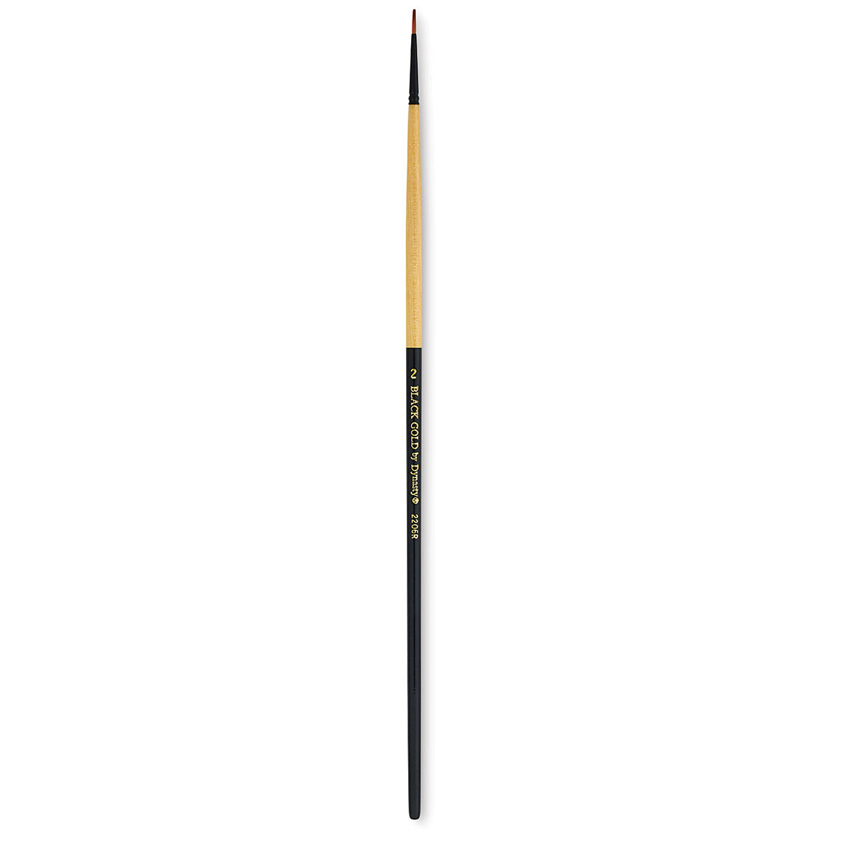 Dynasty Black Gold Brush - Fine Round, Long Handle, Size 2