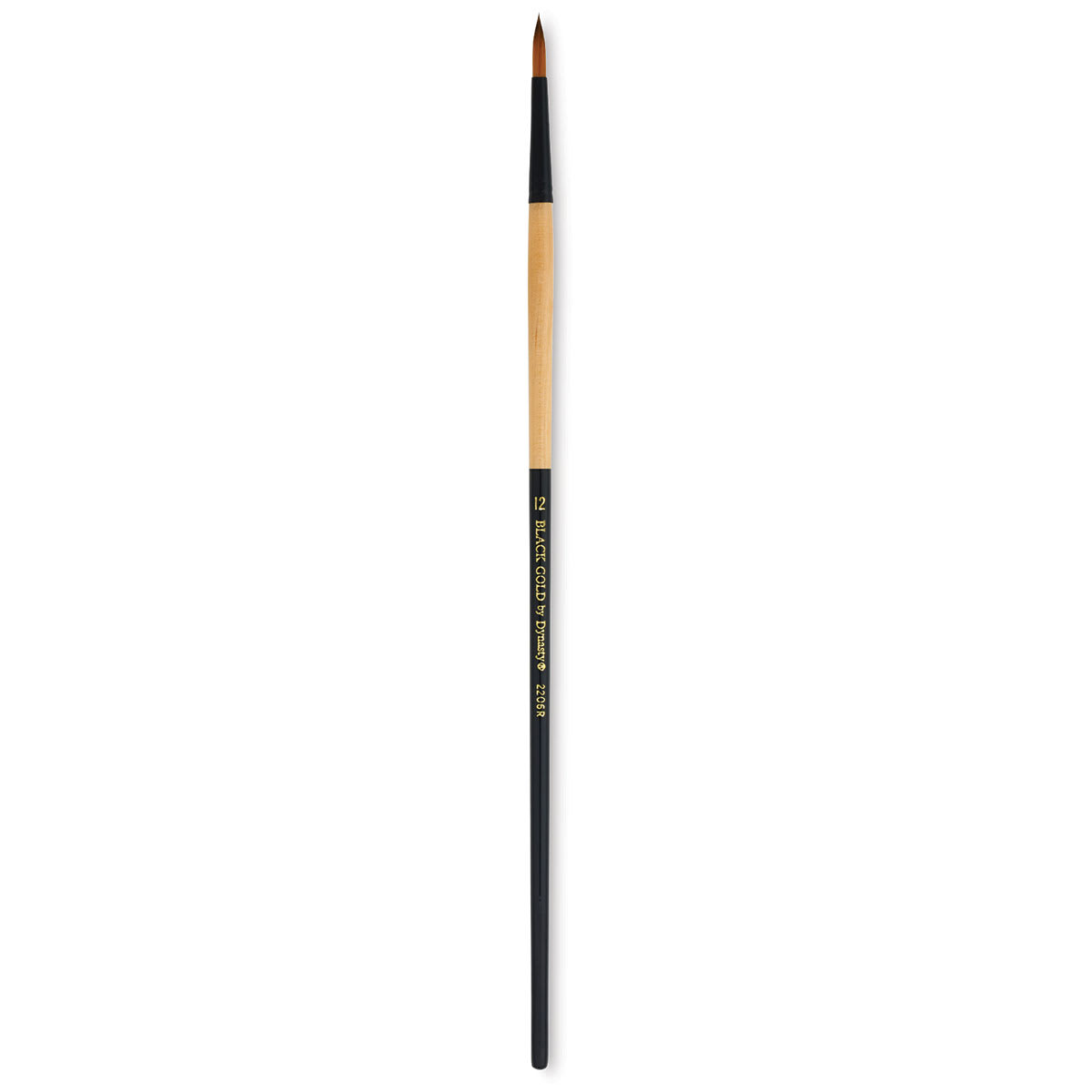 Dynasty Black Gold Brush - Fine Round, Long Handle, Size 12