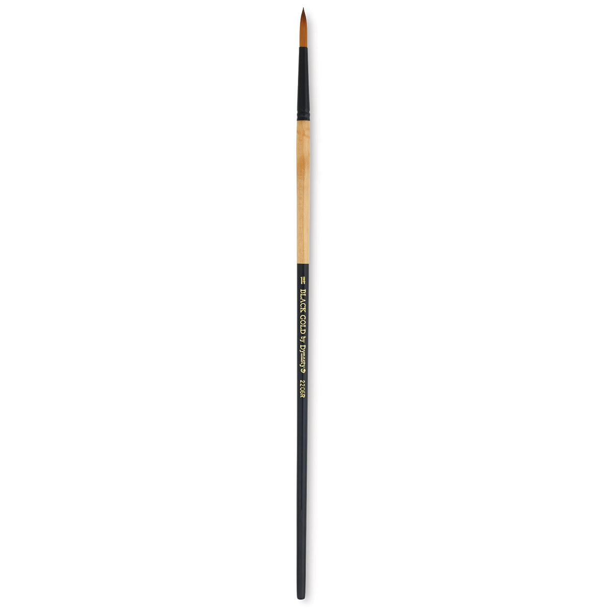 Dynasty Black Gold Brush - Fine Round, Long Handle, Size 14