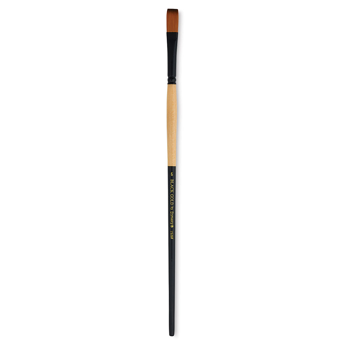 Dynasty Black Gold Brush - Flat, Long Handle, Size 6