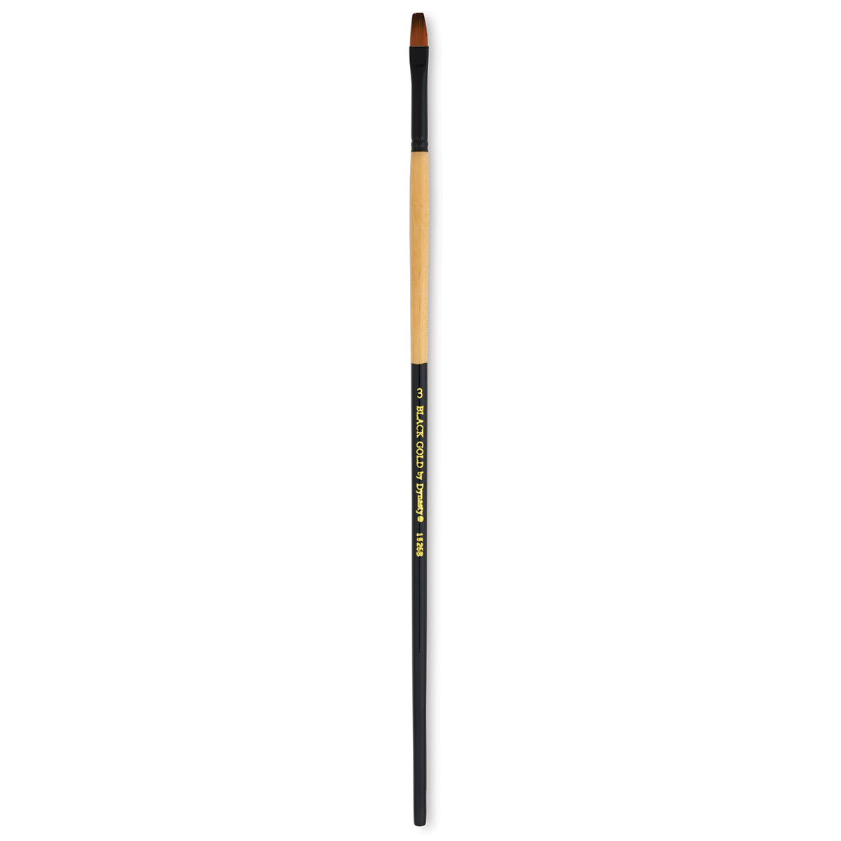 Dynasty Black Gold Brush - Bright, Long Handle, Size 3