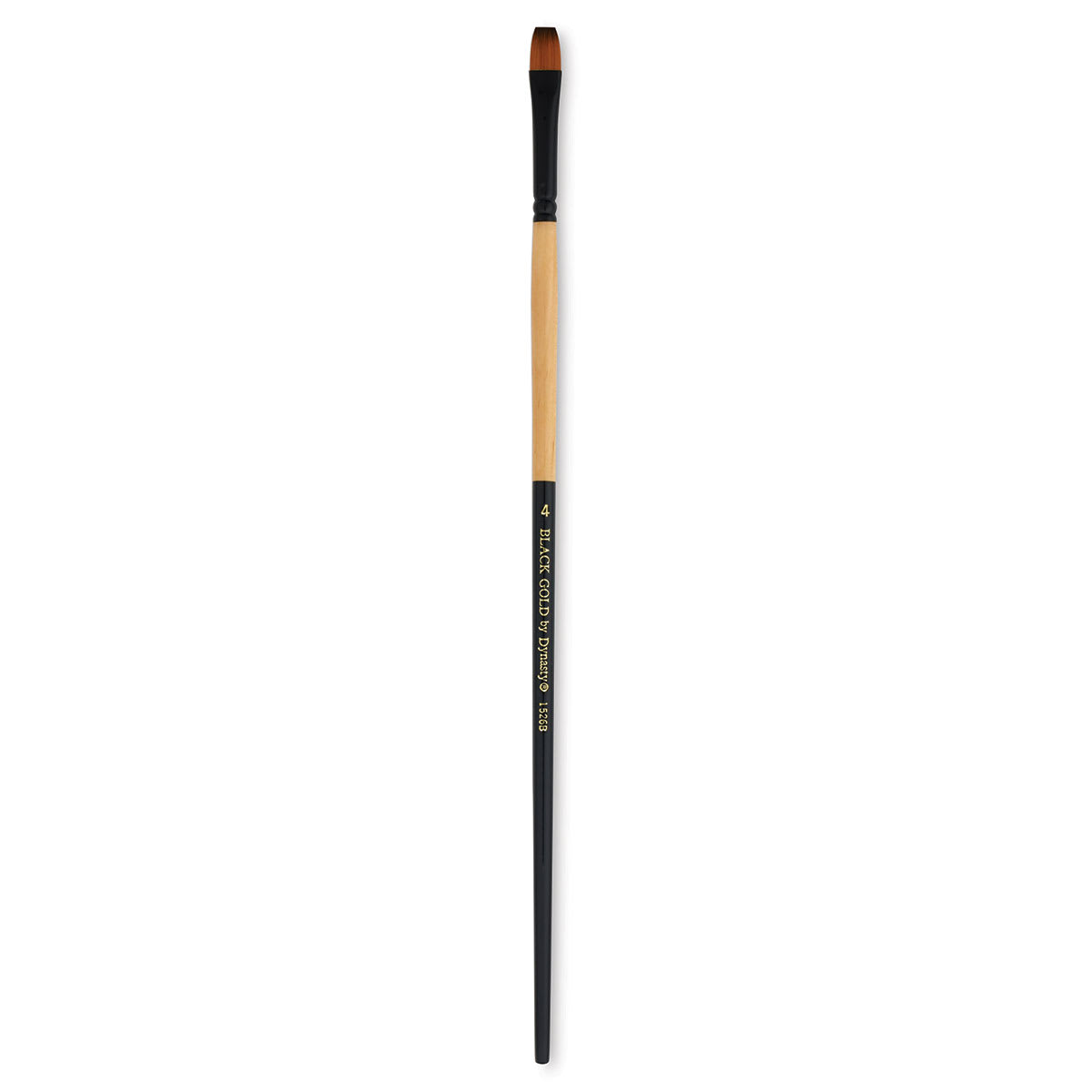 Dynasty Black Gold Brush - Bright, Long Handle, Size 4