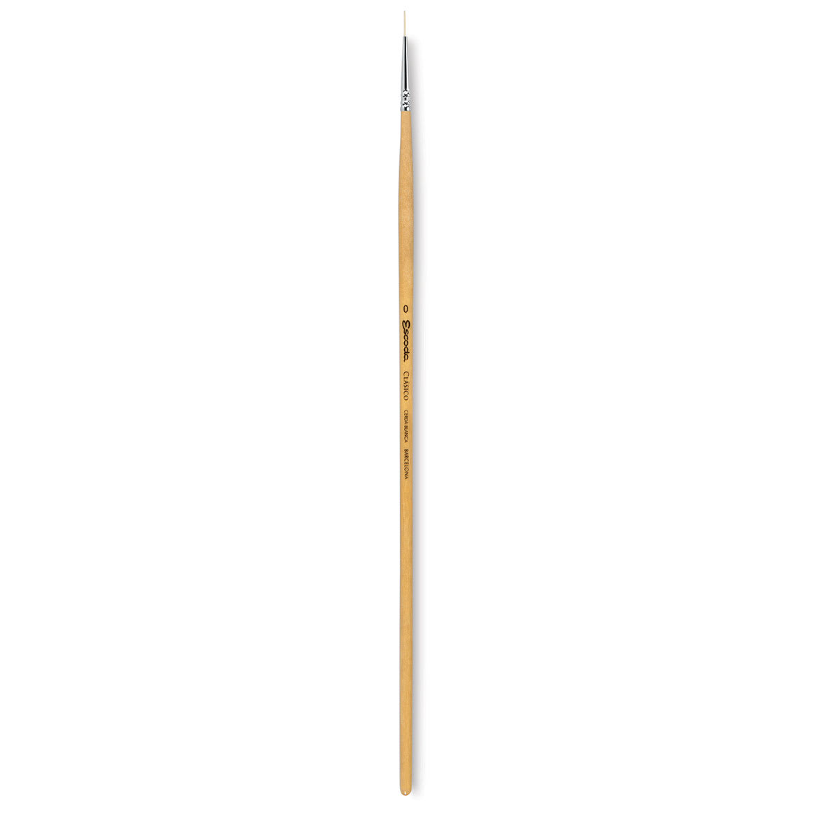 Escoda Clasico Chungking White Bristle Brush - Round, Long Handle, Size 0