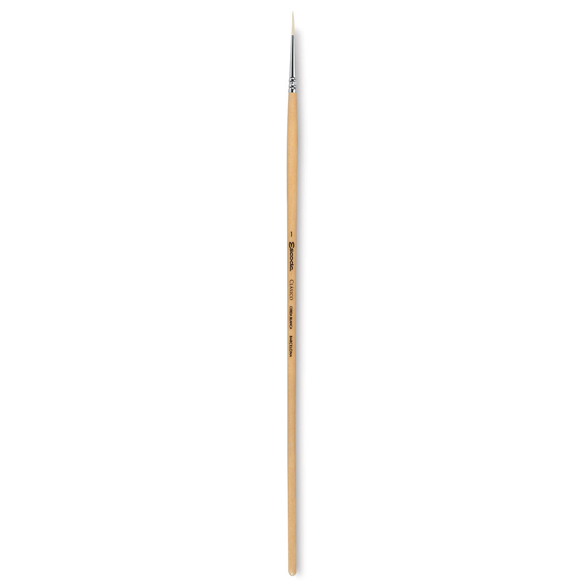 Escoda Clasico Chungking White Bristle Brush - Round, Long Handle, Size 1