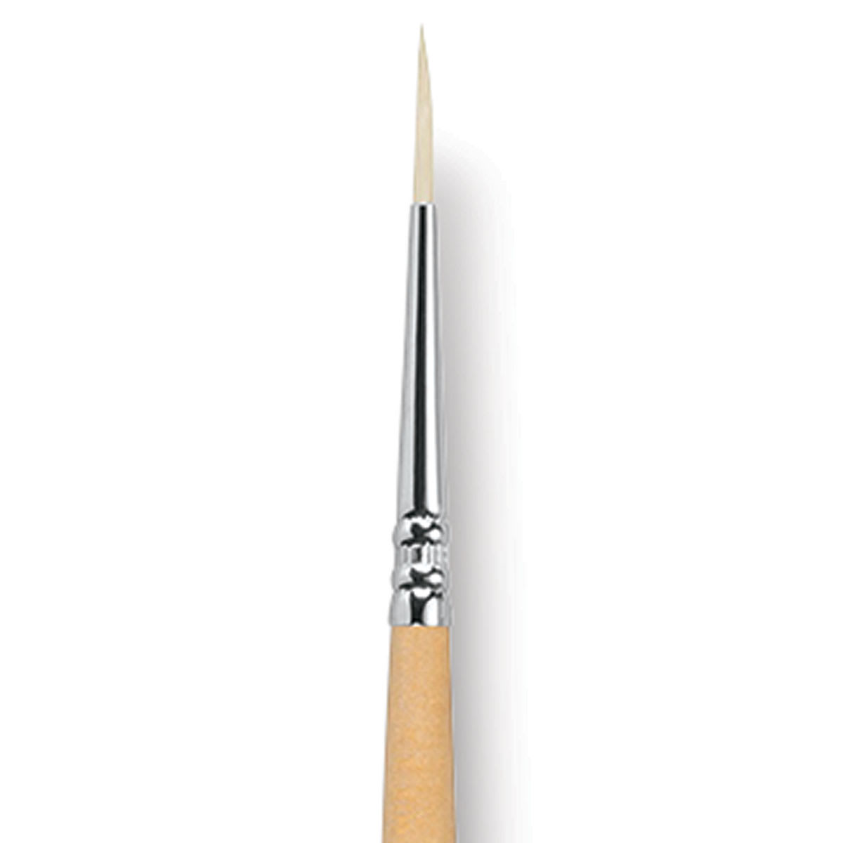Escoda Clasico Chungking White Bristle Brush - Round, Long Handle, Size 1 close up