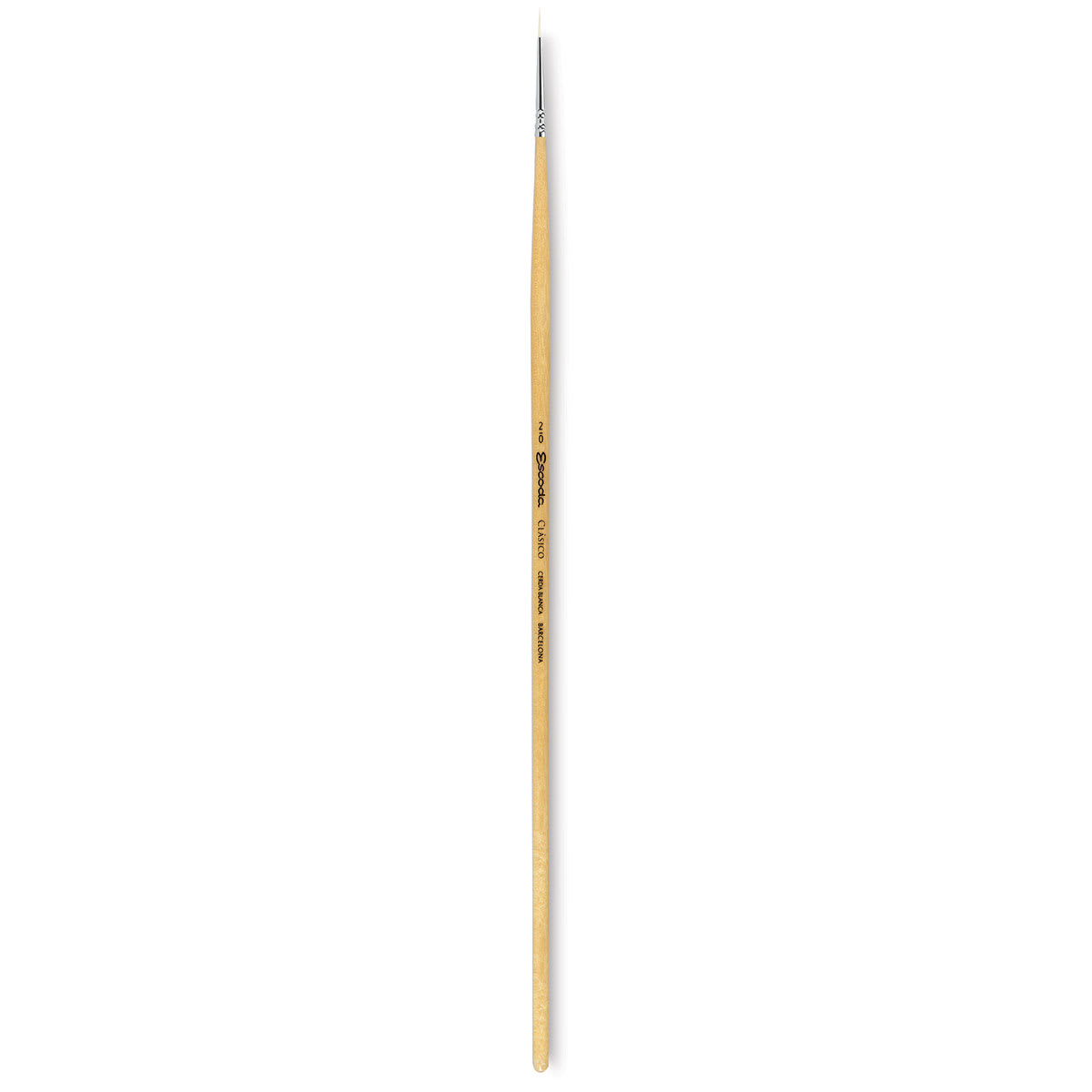 Escoda Clasico Chungking White Bristle Brush - Round, Long Handle, Size 2/0