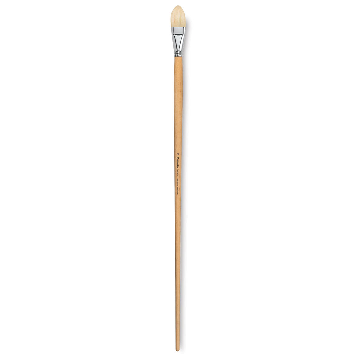 Escoda Clasico Chungking White Bristle Brush - Filbert, Extra Long Handle, Size 26