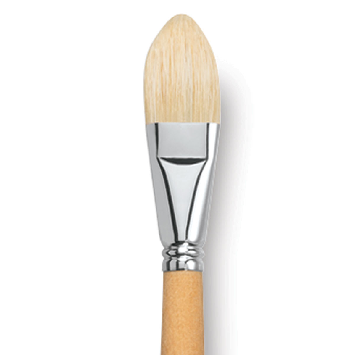 Escoda Clasico Chungking White Bristle Brush - Filbert, Extra Long Handle, Size 26 close up