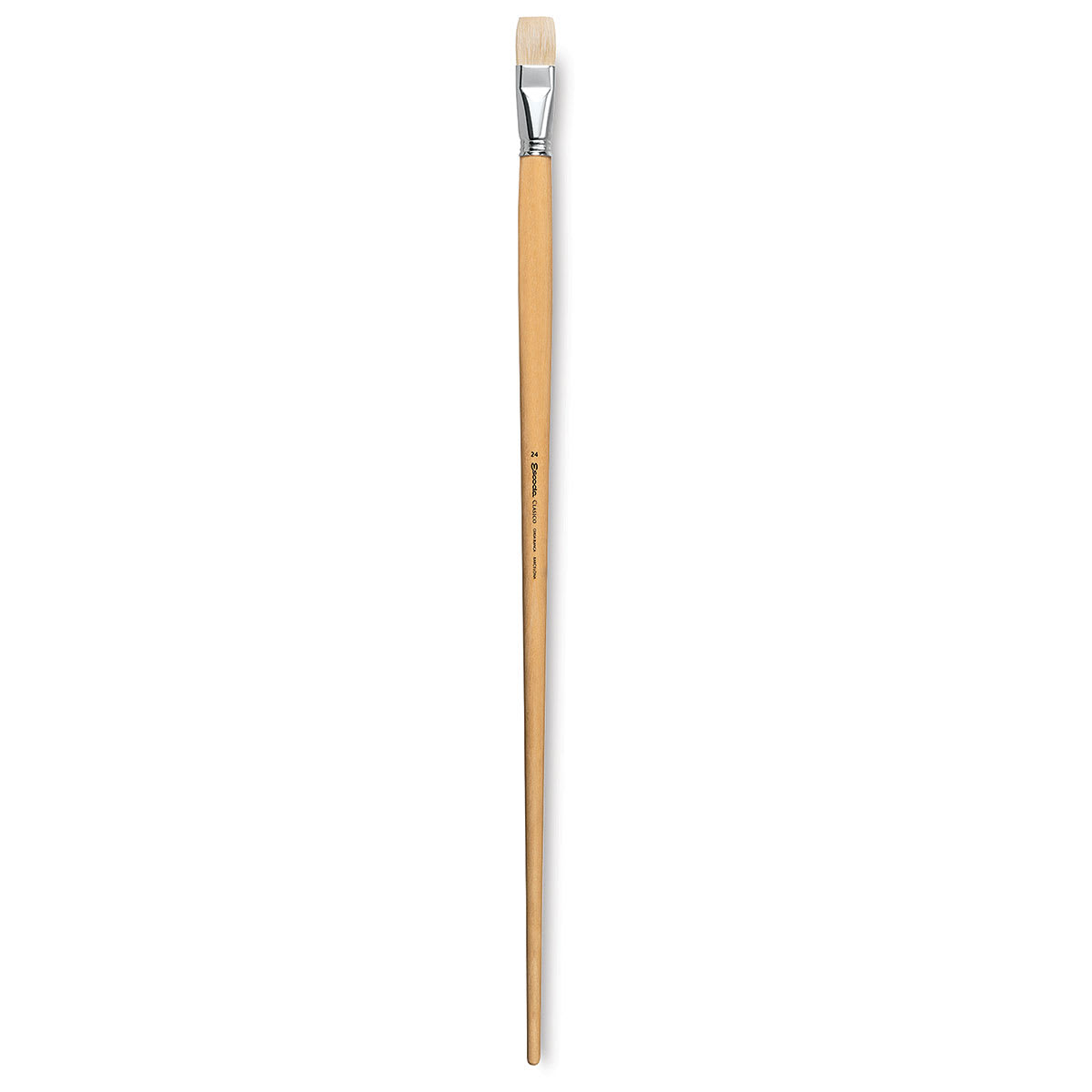 Escoda Clasico Chungking White Bristle Brush - Bright, Extra Long Handle, Size 24