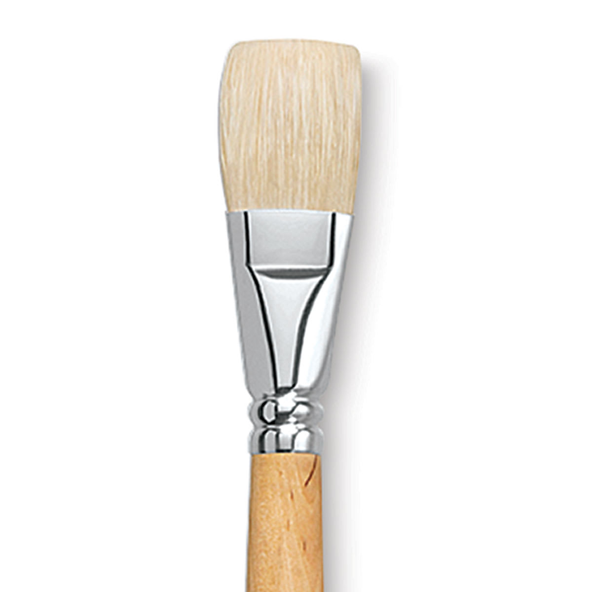 Escoda Clasico Chungking White Bristle Brush - Bright, Extra Long Handle, Size 28 close up