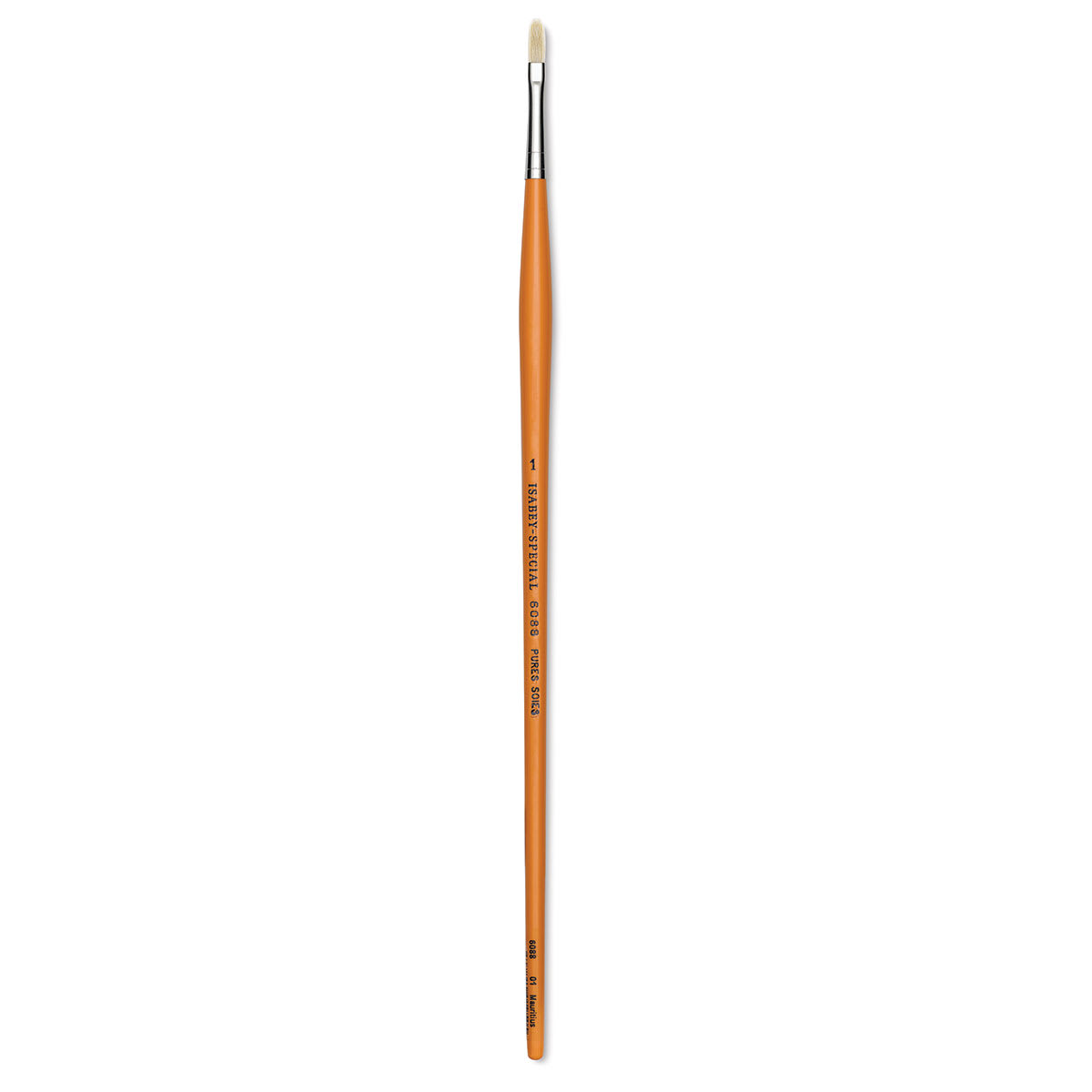 Isabey Chungking Interlocking Bristle Brush - Filbert, Long Handle, Size 1