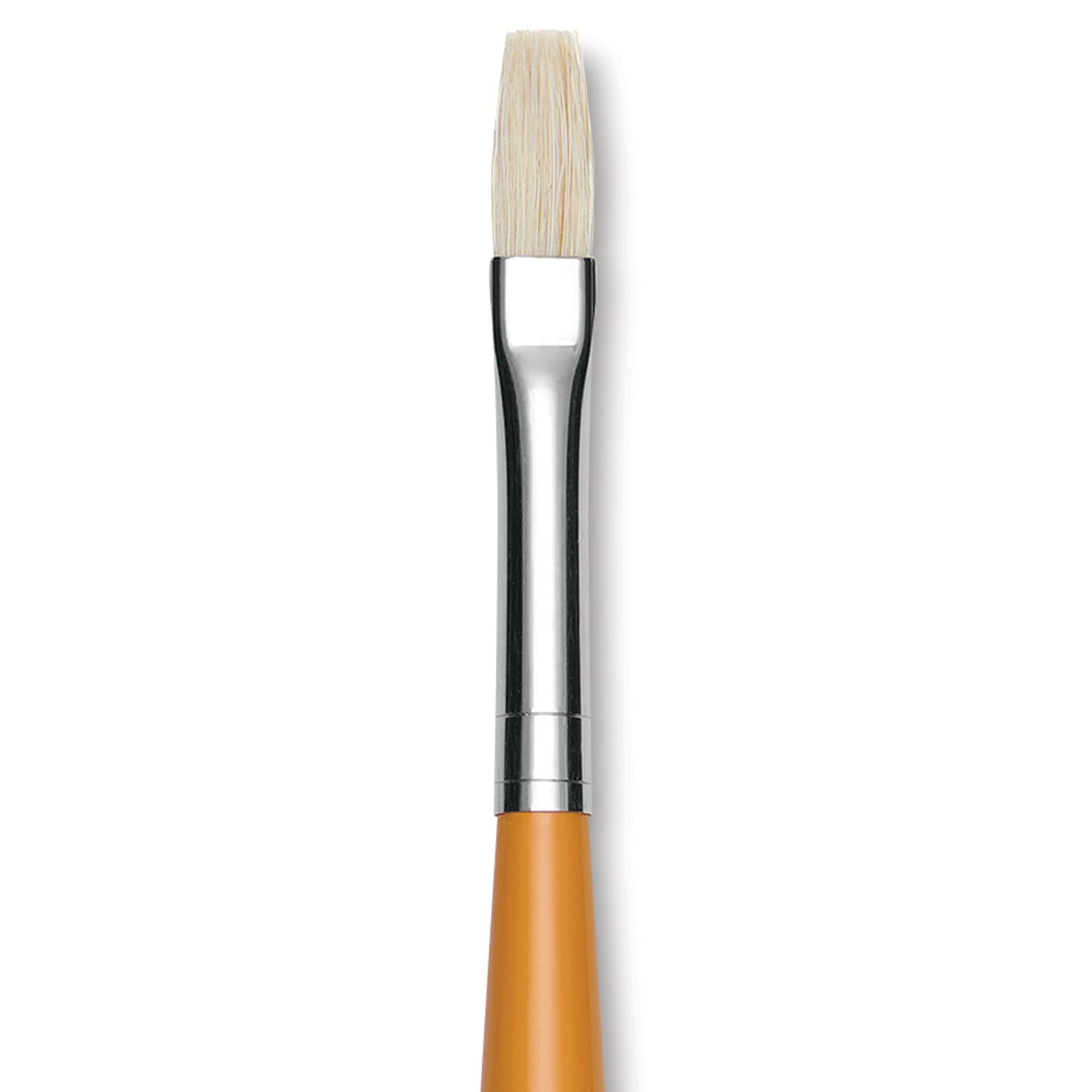 Isabey Chungking Interlocking Bristle Brush - Flat, Long Handle, Size 3 close up
