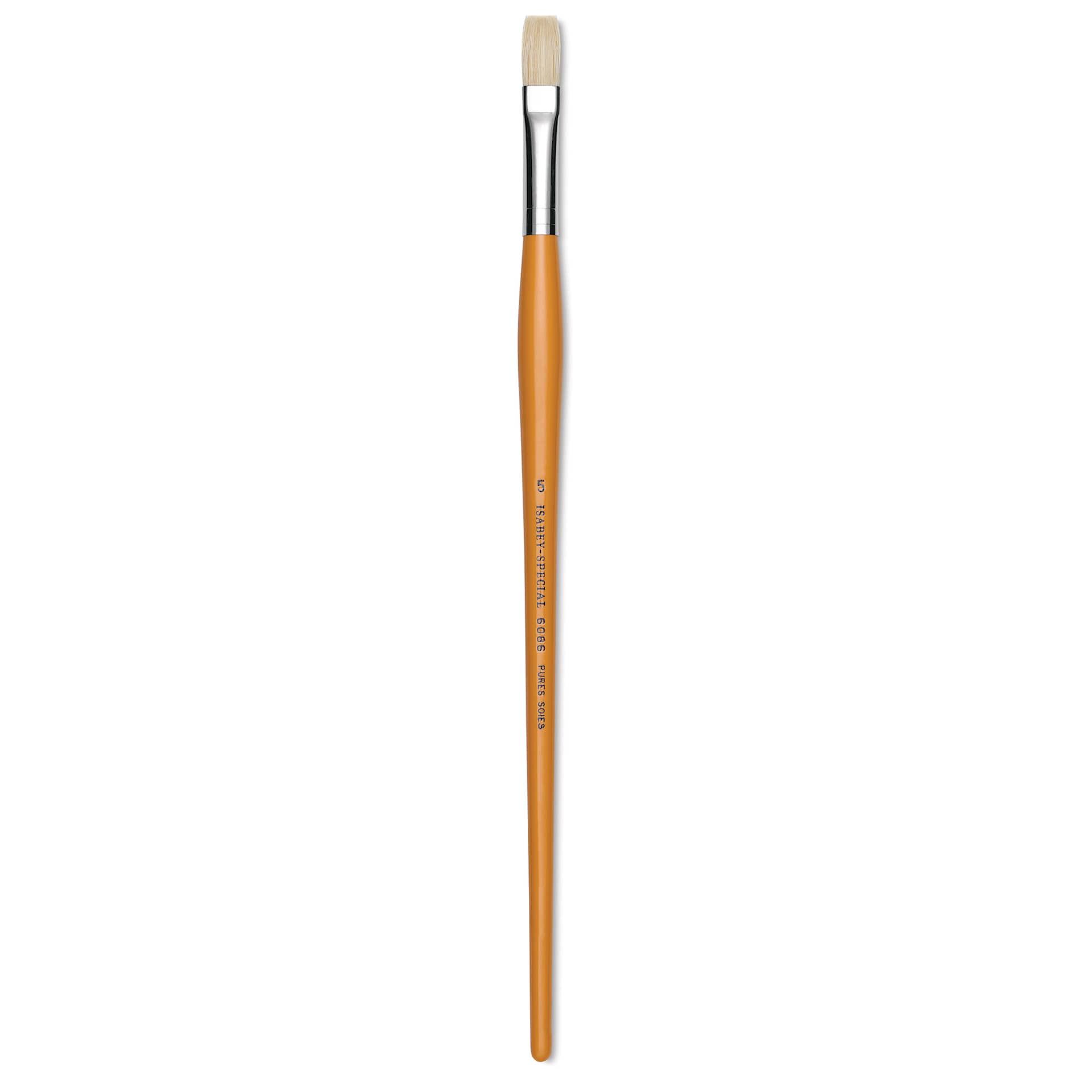 Isabey Chungking Interlocking Bristle Brush - Flat, Long Handle, Size 5