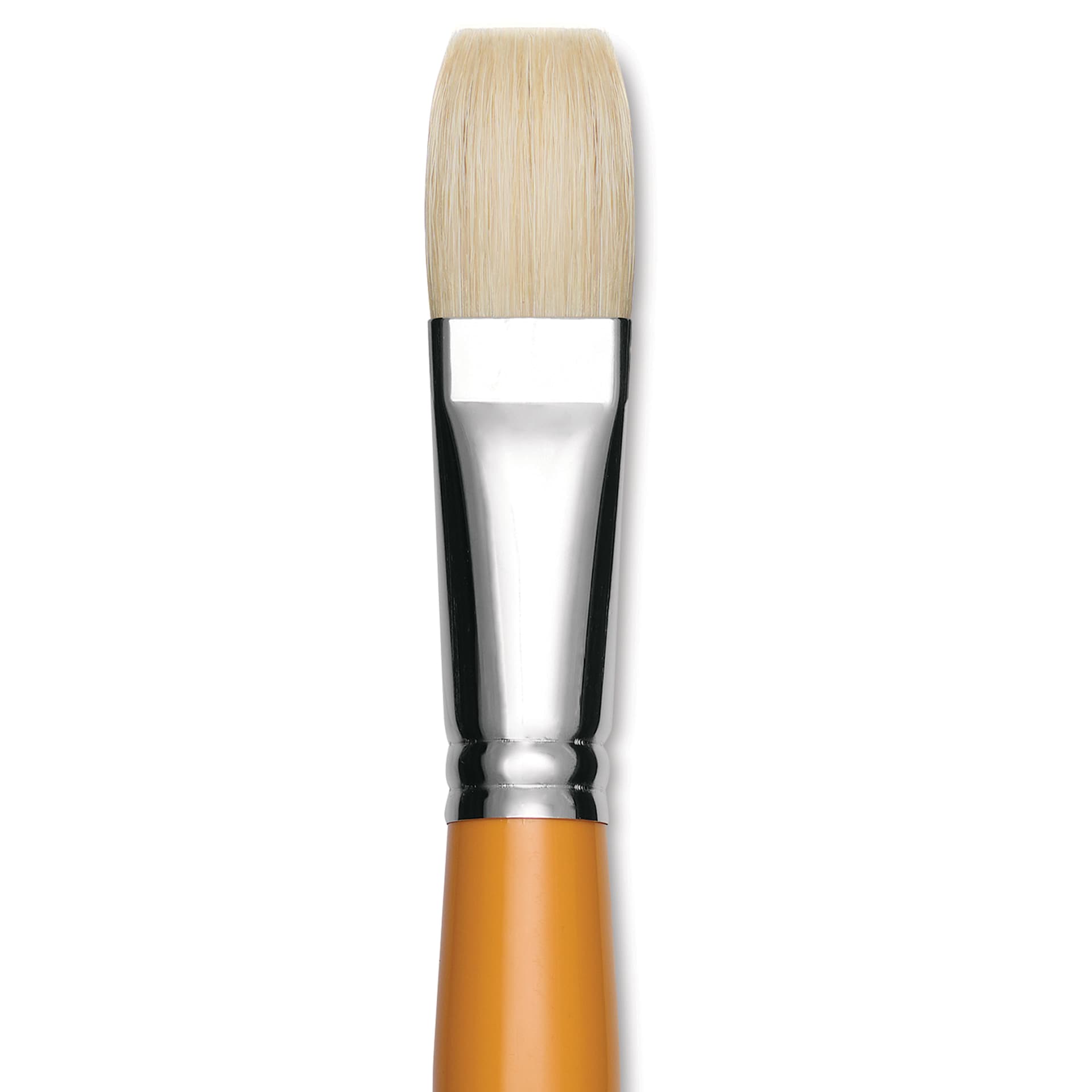 Isabey Chungking Interlocking Bristle Brush - Flat, Long Handle, Size 12 close up