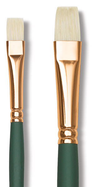 Silver Brush Grand Prix Super Brushes - 2 Bright brushes shown in closeup