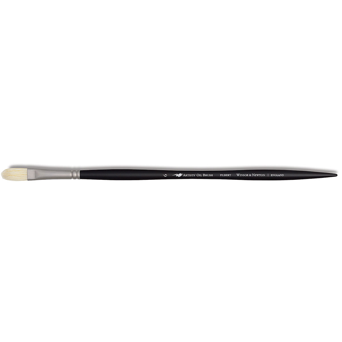 Winsor & Newton Artists' Oil Brushes - Long Handled Filbert brush horizontally Winsor & Newton Artists' Oil Brushes - Long Handled Filbert brush horizontally