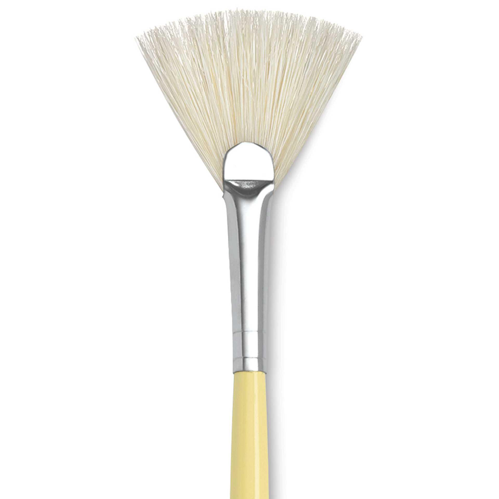 Isabey Chungking Interlocking Bristle Brush - Fan, Long Handle, Size 3 close up