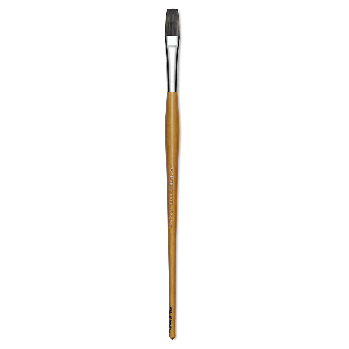 Isabey Isacryl Synthetic Brush - Long Flat, Long Handle, Size 8