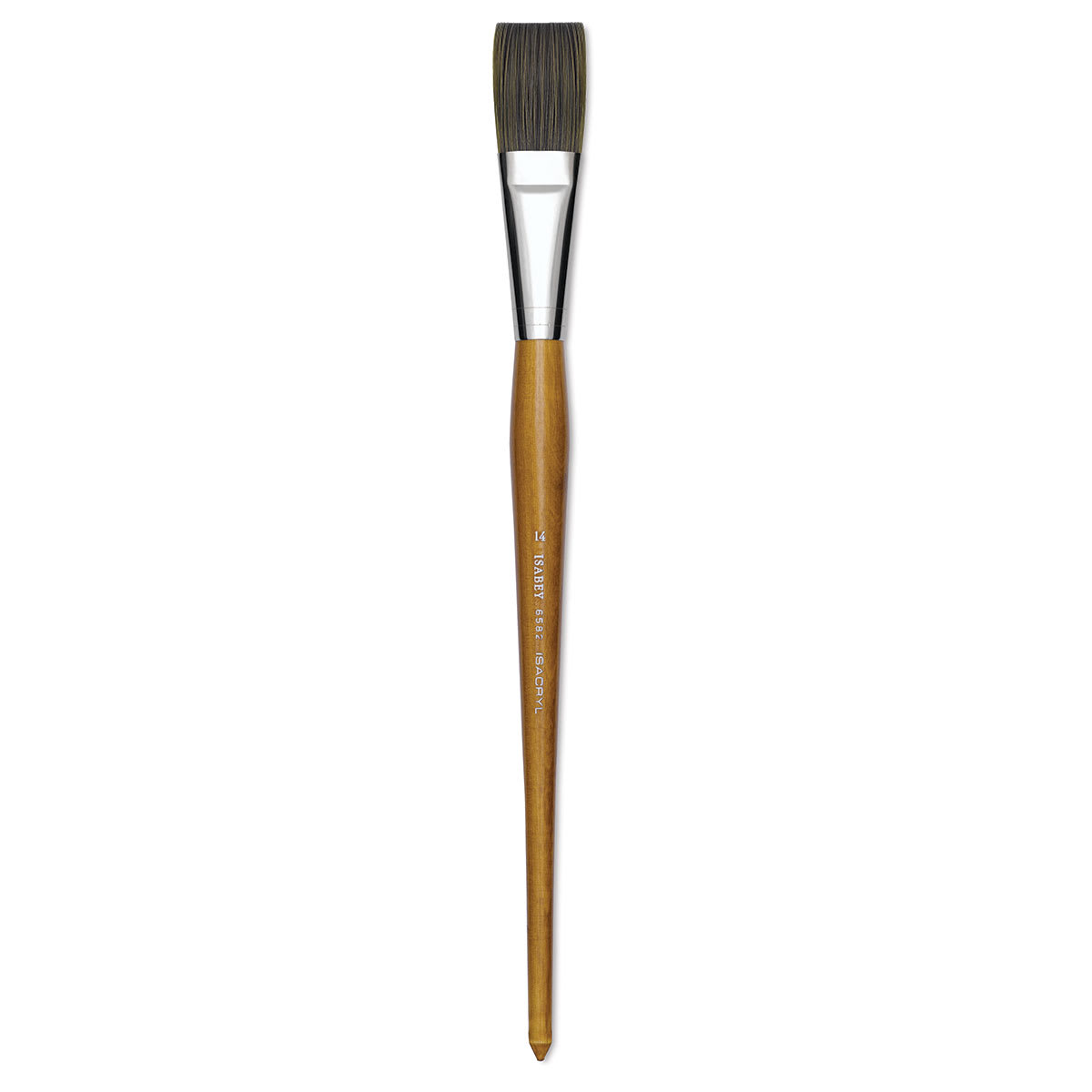 Isabey Isacryl Synthetic Brush - Long Flat, Long Handle, Size 14