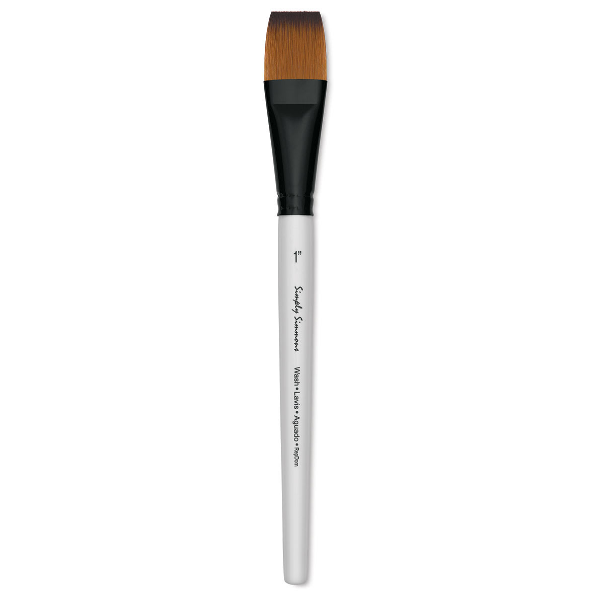 Robert Simmons Simply Simmons Synthetic Brush - Flat Wash, Short Handle, Size 1"