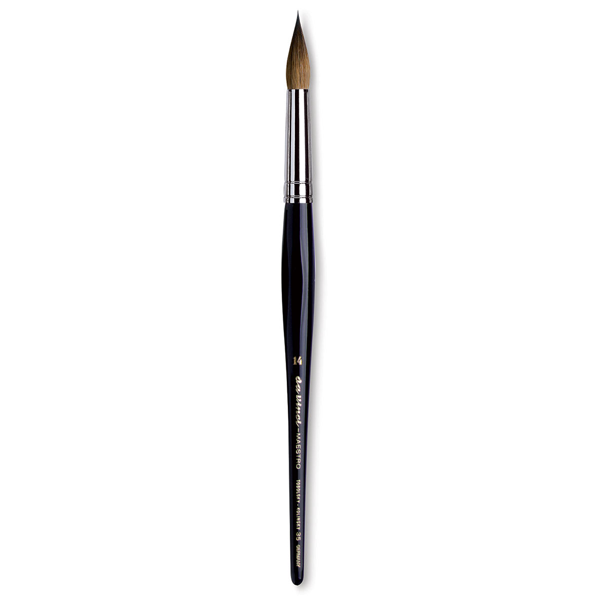 Da Vinci Maestro Kolinsky Brush - Long Tapered Round, Short Handle, Size 14