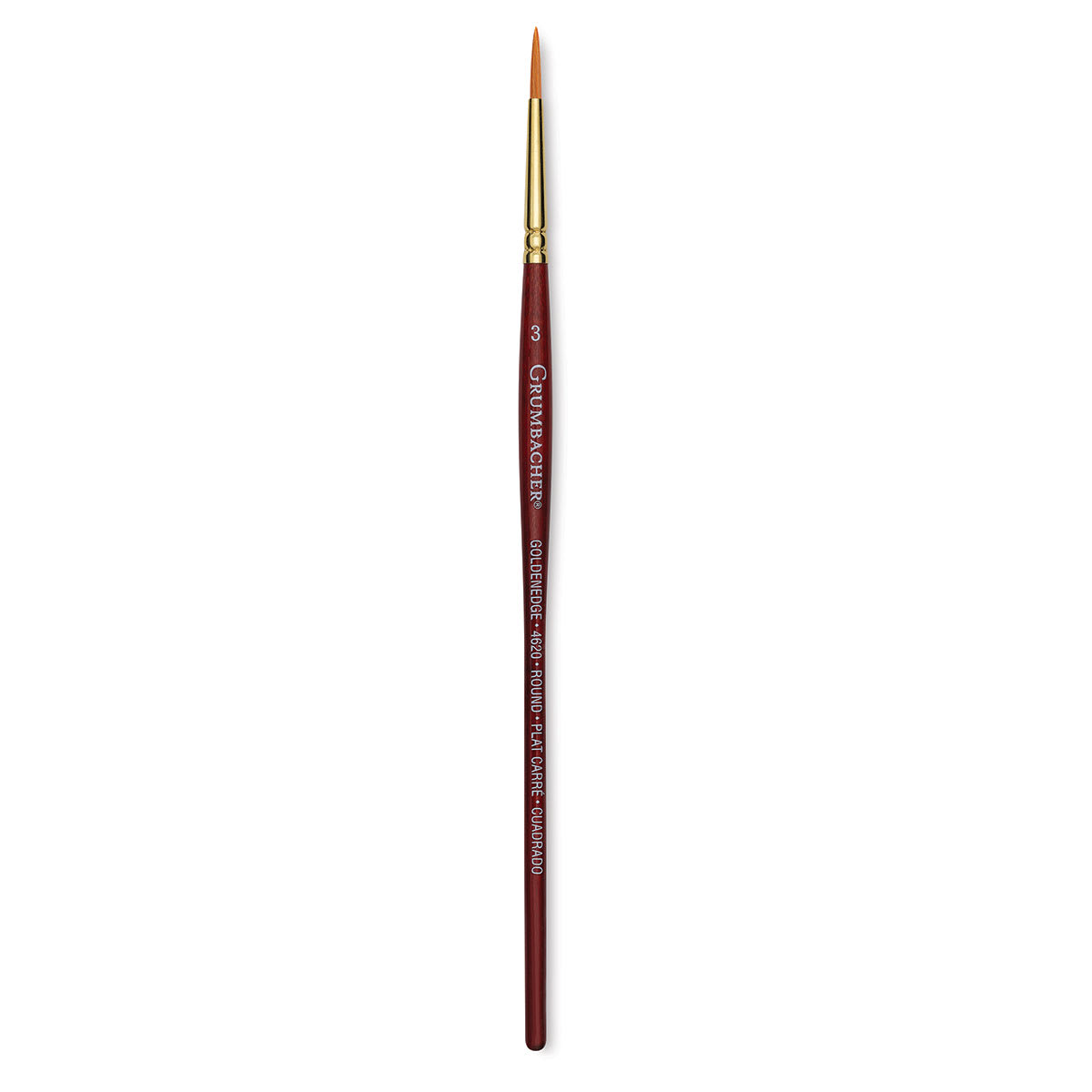 Grumbacher Goldenedge Brush - Round, Short Handle, Size 3