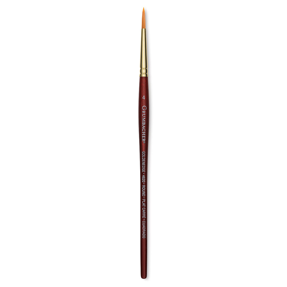 Grumbacher Goldenedge Brush - Round, Short Handle, Size 4