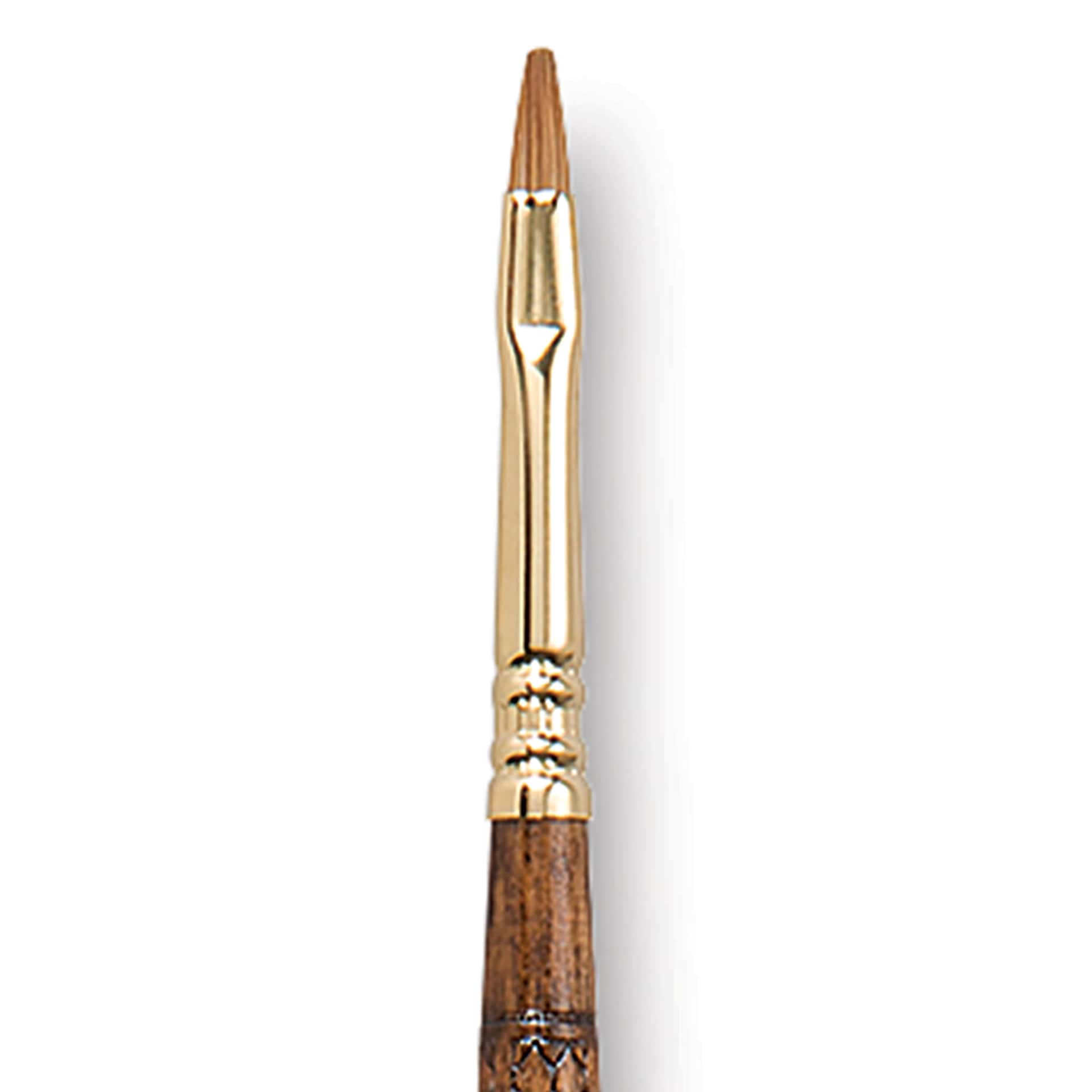 Escoda Reserva Kolinsky-Tajmyr Sable Brush - Bright, Long Handle, Size 4 close up