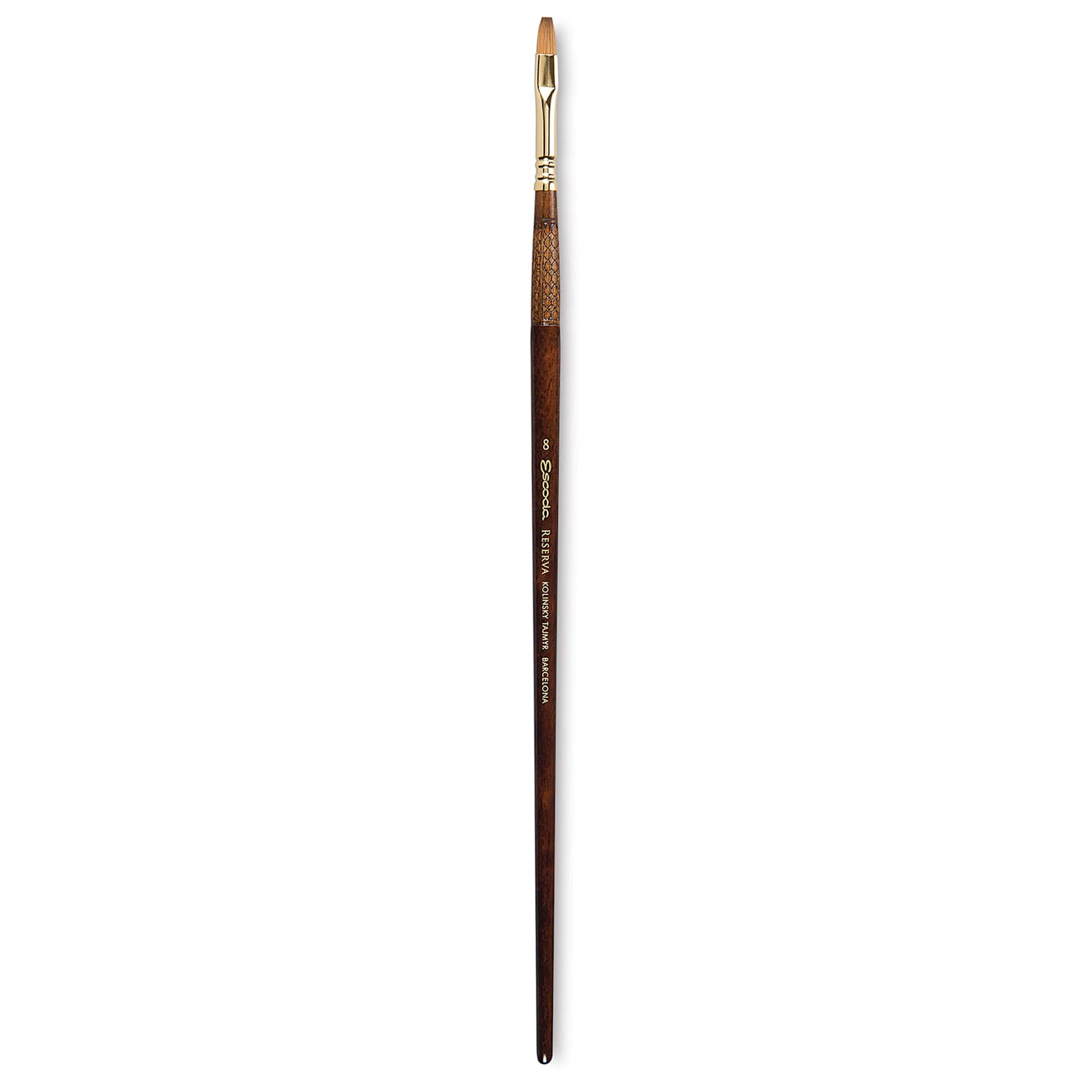 Escoda Reserva Kolinsky-Tajmyr Sable Brush - Bright, Long Handle, Size 8
