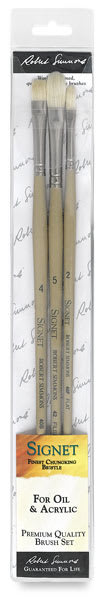 Robert Simmons Signet Bristle Brushes - Pack L, Set of 3 Brushes