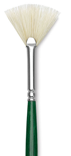 Grumbacher Gainsborough Brush - Fan, Long Handle, Size 2 close up