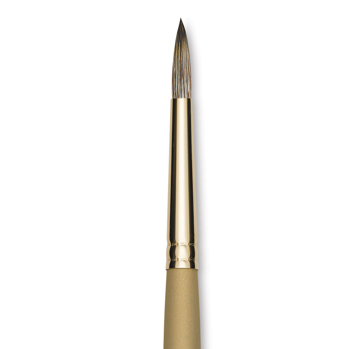 Princeton Synthetic Mongoose Brush - Round, Long Handle, Size 8 close up