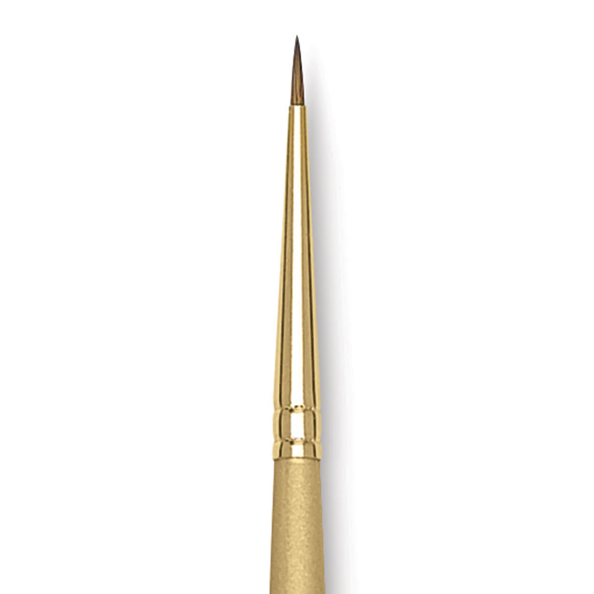 Princeton Synthetic Mongoose Brush - Round, Long Handle, Size 2/0 close up