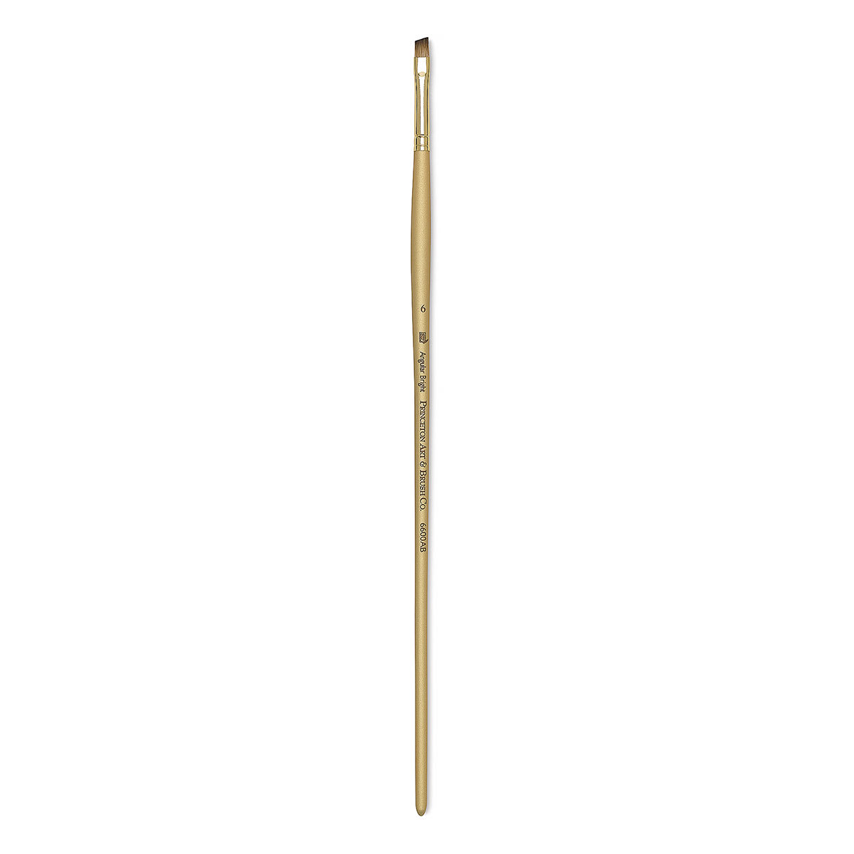 Princeton Synthetic Mongoose Brush - Angle Bright, Long Handle, Size 6