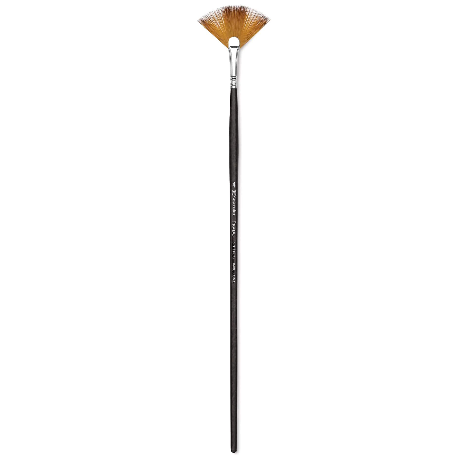 Escoda Prado Tame Synthetic Brush - Fan, Long Handle, Size 4