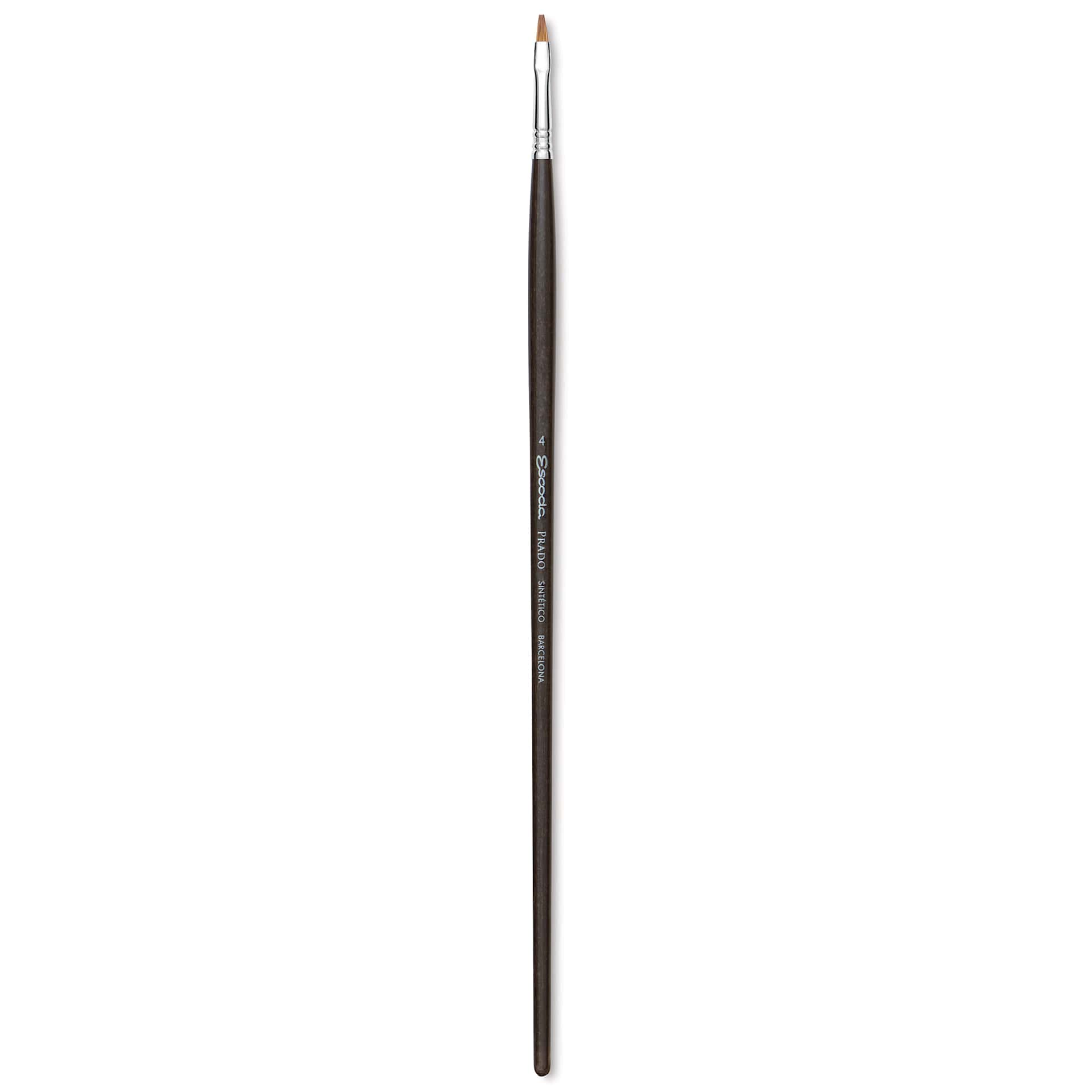 Escoda Prado Tame Synthetic Brush - Bright, Long Handle, Size 4